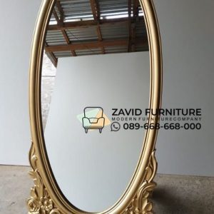 Frame Cermin Oval Ukiran Jepara