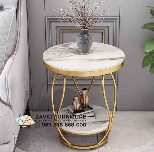 Jual Meja Sudut Bulat Kaki Stainles Gold Modern Jual Meja Sudut Bulat Kaki Stainles Gold Modern