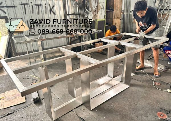 Kaki Meja Stainless Doff Hairline 2 Kaki Meja Stainless Doff Hairline