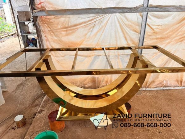 Kaki Meja Stainless Gold Lengkung Termewah Kaki Meja Stainless Gold Lengkung Termewah