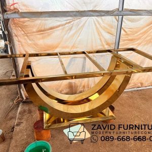 Kaki Meja Stainless Gold Lengkung Termewah2 Kaki Meja Stainless Gold Lengkung Termewah