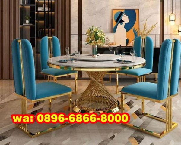 Meja Makan Mewah Bulat Jaring Jaring Stainless Surabaya Meja Makan Mewah Bulat Jaring Jaring Stainless Surabaya