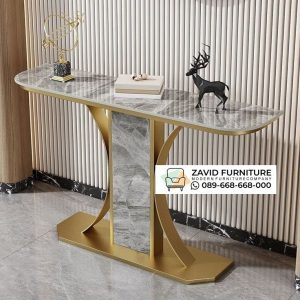 Desain Terbaru Meja Konsul Marmer Stainles Gold