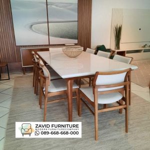Harga Meja Makan Marmer Kayu Jati