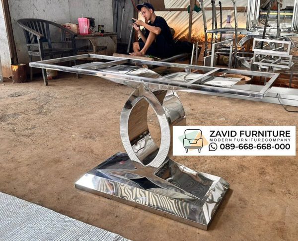 Kaki Meja Makan Stainless Ukuran 120x80 Untuk 4 Kursi 3 Kaki Meja Makan Stainless Ukuran 120x80 Untuk 4 Kursi