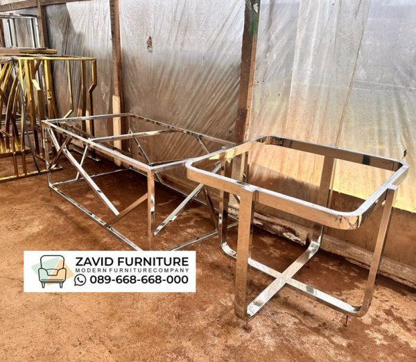 Kaki Meja Stainless Steel Coffe Table Minimalis 2 Kaki Meja Stainless Steel Coffe Table Minimalis