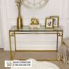 Meja Konsul Kaca Stainles Gold
