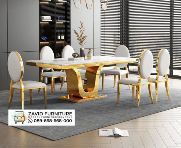 Meja Makan Gold Stainlis Meja Makan Gold Stainlis