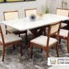 Meja Makan Marmer Kayu Jati Bekasi
