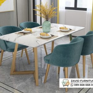 Meja Makan Marmer Stainles Gold Meja Makan Marmer Stainles Gold