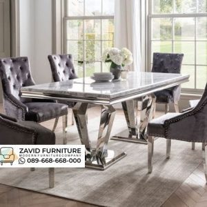 Meja Makan Marmer Stainles Informa 8 Kursi Bandung Meja Makan Marmer  Stainles Informa 8 Kursi Bandung
