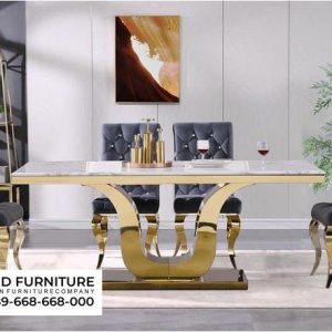 Meja Makan Stainles Gold Custom Lengkung Meja Makan Stainles Gold Custom Lengkung
