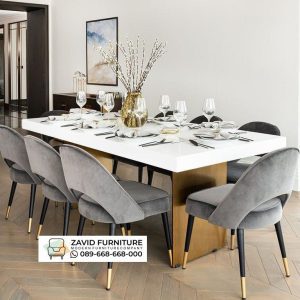 Meja Makan Stainles Marmer Gold Meja Makan Stainles Marmer Gold
