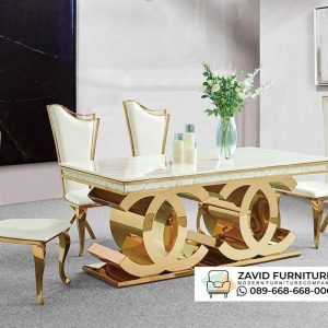Meja Makan Stainless Gold Surabaya