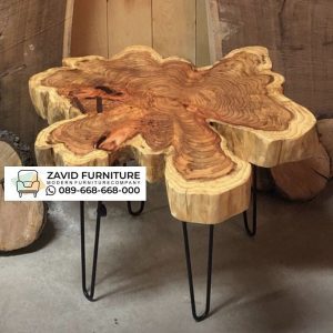 Meja Tamu Kayu Trembesi Kaki Besi Meja Tamu Kayu Trembesi Kaki Besi