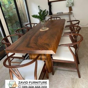 Meja Trembesi Kursi Lengkung