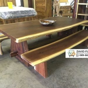 Meja Trembesi Set Bangku Kayu Meja Trembesi Set Bangku Kayu
