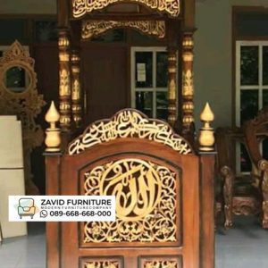 Mimbar Jati Kayu Mewah Ukiran Mimbar Jati Kayu Mewah Ukiran