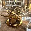 Rangka Kaki Meja Stainless Bulat Gold