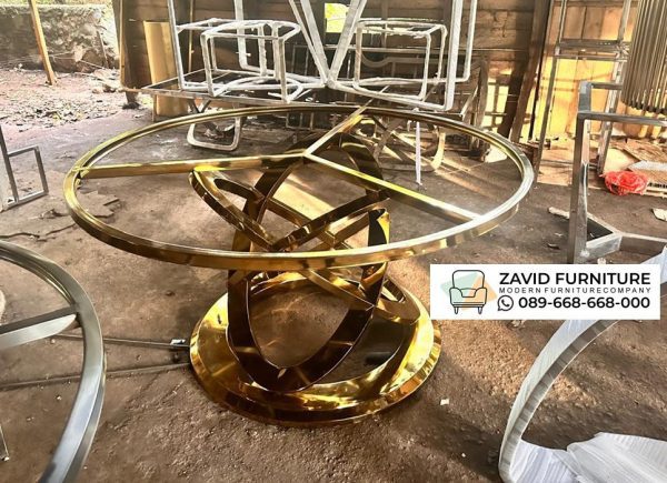 Rangka Kaki Meja Stainless Bulat Gold3 Rangka Kaki Meja Stainless Bulat Gold
