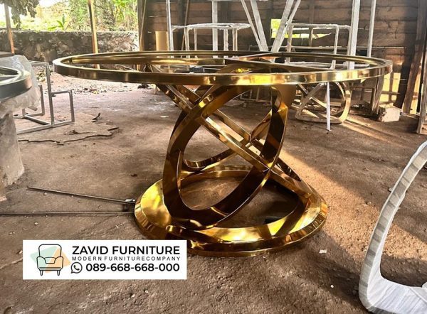 Rangka Kaki Meja Stainless Bulat Gold4 Rangka Kaki Meja Stainless Bulat Gold