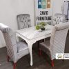 Custom Meja Makan Minimalis 4 Kursi Kain Bludru Custom Meja Makan Minimalis 4 Kursi Kain Bludru