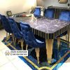 Jual Meja Makan Marmer Hitam Corak Unik Modern