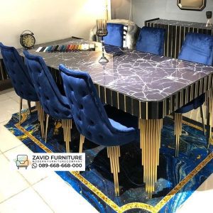 Jual Meja Makan Marmer Hitam Corak Unik Modern Jual Meja Makan Marmer Hitam Corak Unik Modern