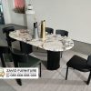 Jual Meja Makan Marmer Oval 6 Kursi Majalengka