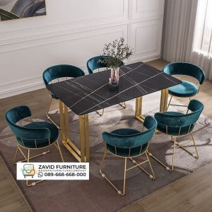 Jual Meja Makan Modern 6 Kursi Marmer Hitam Jual Meja Makan Modern 6 Kursi Marmer Hitam