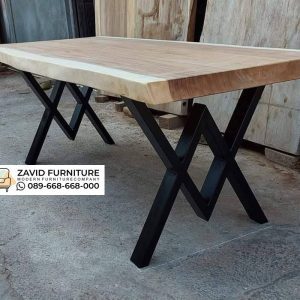 Jual Meja Trembesi Banjarmasin Kaki Besi Minimalis Jual Meja Trembesi Banjarmasin Kaki Besi Minimalis