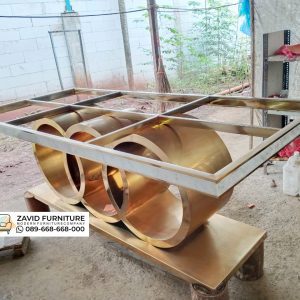 Kaki Meja Makan Mewah Model Cincin Stainles Steel Kaki Meja Makan Mewah Model Cincin Stainles Steel