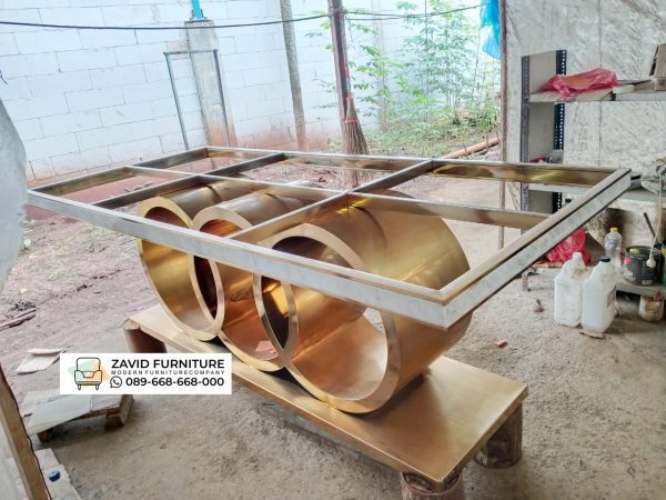 Kaki Meja Makan Mewah Model Cincin Stainles Steel Kaki Meja Makan Mewah Model Cincin Stainles Steel