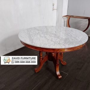 Meja Bulat Marmer Carrara Meja Bulat Marmer Carrara