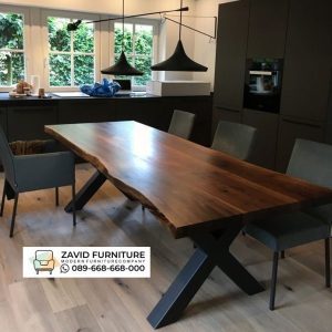 Meja Kursi Kayu Trembesi Kaki Besi Meja Kursi Kayu Trembesi Kaki Besi