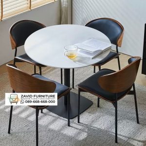 Meja Makan Bulat Rangka Kaki Besi Meja Makan Bulat Rangka Kaki Besi