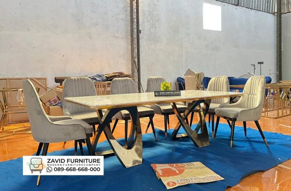 Meja Makan Marmer Stainless 2 Meja Makan Marmer Stainless