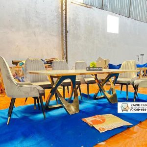 Meja Makan Marmer Stainless Meja Makan Marmer Stainless