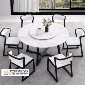 Meja Makan Modern Bulat 6 Kursi Meja Makan Modern Bulat 6 Kursi