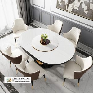 Meja Makan Oval Model Marmer Putih Tanpa Sudut Meja Makan  Oval Model Marmer Putih Tanpa Sudut