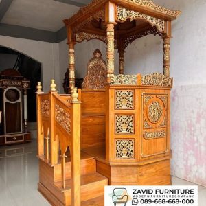 Mimbar Masjid Mewah Besar Kayu Jati Mimbar Masjid Mewah Besar Kayu Jati