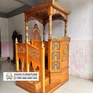 Mimbar Masjid Mewah Besar Kayu Jati Jakarta Mimbar Masjid Mewah Besar Kayu Jati Jakarta