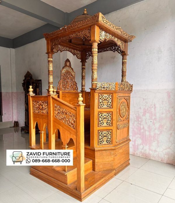 Mimbar Masjid Mewah Besar Kayu Jati Jakarta Mimbar Masjid Mewah Besar Kayu Jati Jakarta