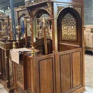 Mimbar Masjid Minimalis Ukir Kaligrafi Cianjur Mimbar Masjid Minimalis Ukir Kaligrafi Cianjur