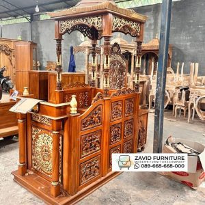 Mimbar Podium Ukir Kaligrafi Sukabumi Mimbar Podium Ukir Kaligrafi Sukabumi