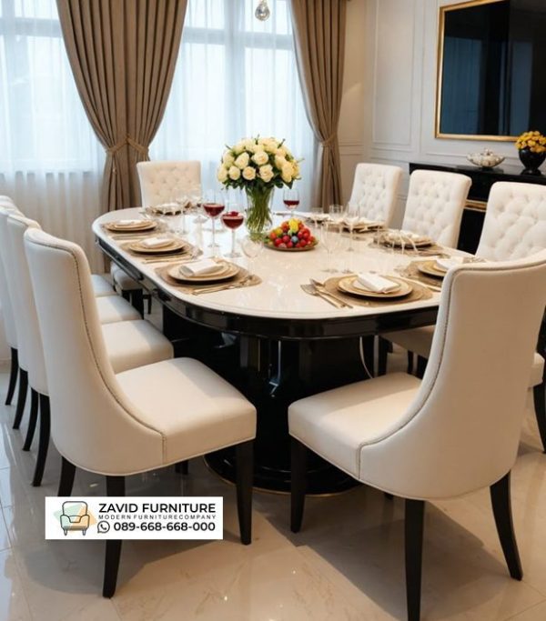 Produsen Resmi Meja Makan Oval 8 Kursi Produsen Resmi Meja Makan Oval 8 Kursi