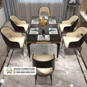 Promo Meja Makan Marmer Set Kursi Lengkung Promo Meja Makan Marmer Set Kursi Lengkung