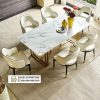 Set 8 Kursi Modern Meja Marmer Carrara