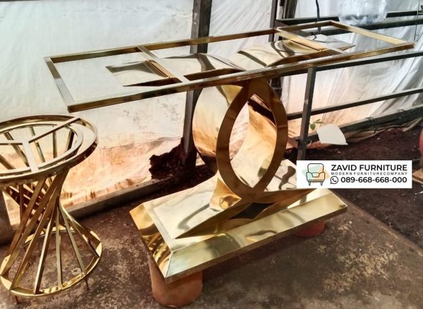 Set Rangka Kaki Meja Konsol Dan Sudut Stainles Gold 2 Set Rangka Kaki Meja Konsol Dan Sudut Stainles Gold