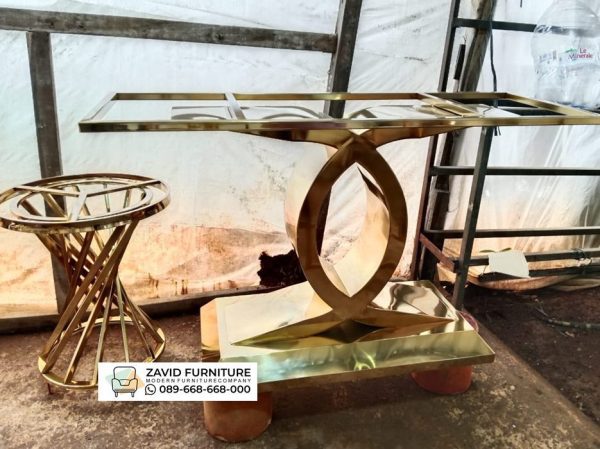 Set Rangka Kaki Meja Konsol Dan Sudut Stainles Gold Set Rangka Kaki Meja Konsol Dan Sudut Stainles Gold